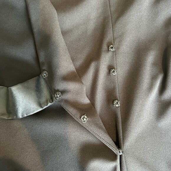 4C Long Sleeve Wrap Black Business Dress 10 - Picture 3 of 13